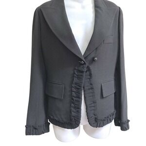 Sonia Rykiel Paris Stylish Unique Ruffle Jacket Blazer~‎ T42